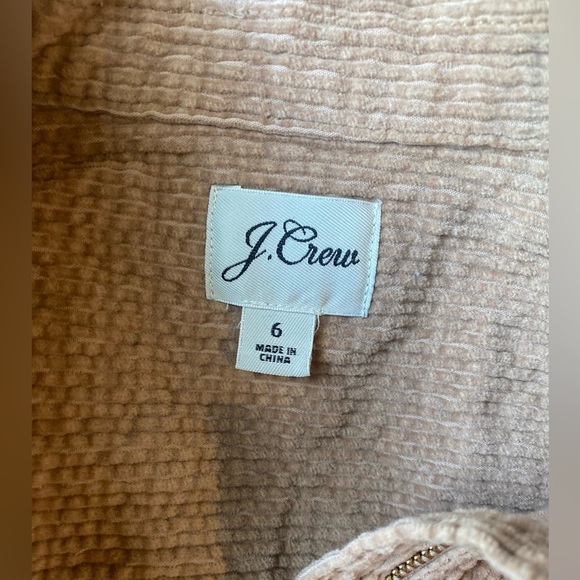 J CREW Woman’s Zip Front Cinched Long Sleeve Dress In Corduroy, Size 6 - Picture 8 of 12